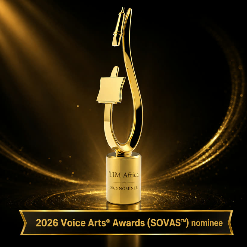 Voice Arts Awards (SOVAS) - 2026 nominee gold trophy